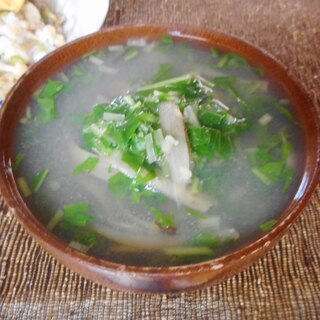 しじみとゴボウと水菜の味噌汁